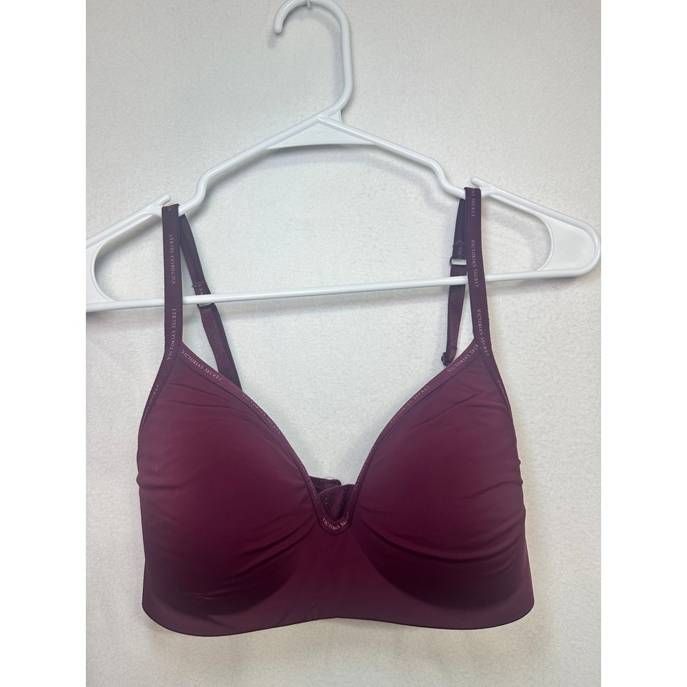 Victoria's Secret T-Shirt Lightly Lined Wireless Bra Burgundy 32DD